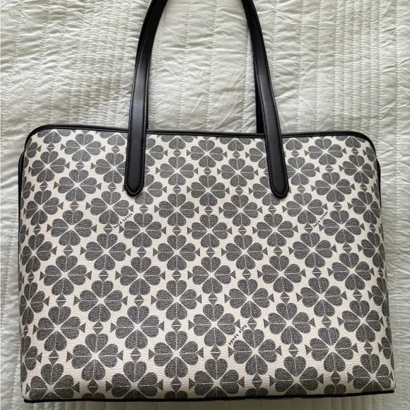 Kate Spade Black and White Floral Tote Bag - Picture 3 of 6